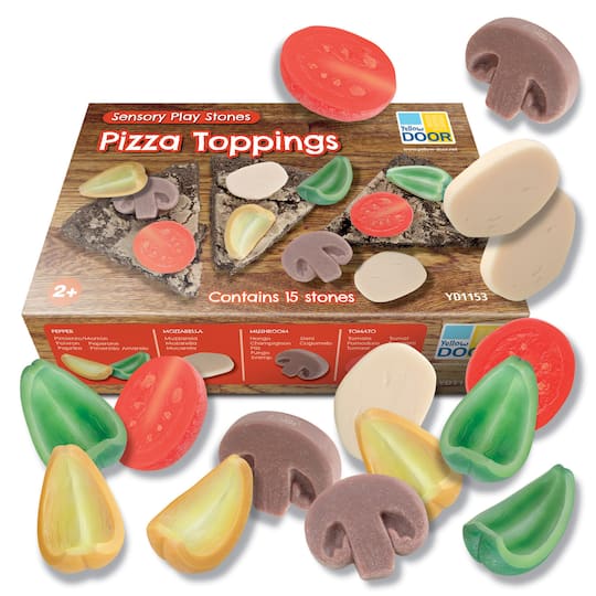 Yellow Door 2" Pizza Toppings Sensory Play Stones Set